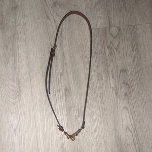 Coach Brown Leather Strap with Gold Accents